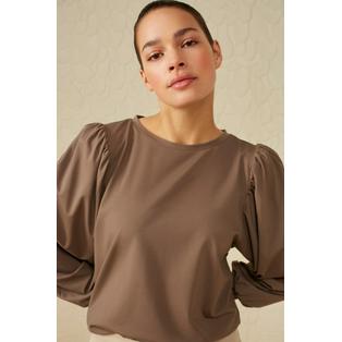 Overview second image: YAYA Boatneck Top Puff Sleeve