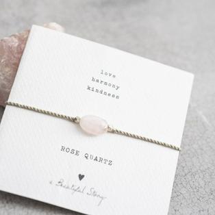 Overview image: A Beautiful Story Gemstone Card Rose Bracelet